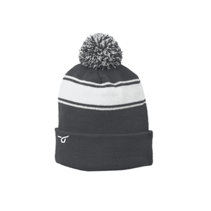 Sport-Tek® Stripe Pom Pom Beanie
