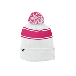 Sport-Tek® Stripe Pom Pom Beanie
