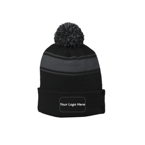 Custom - Sport-Tek® Stripe Pom Pom Beanie
