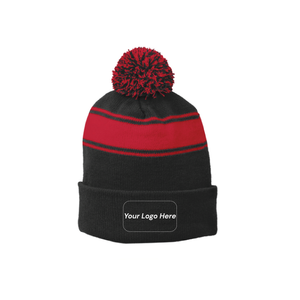 Custom - Sport-Tek® Stripe Pom Pom Beanie